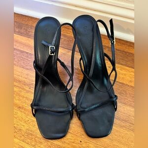 Reformation Isabelle Black Strappy Slingback Sandals - Women's Size 9